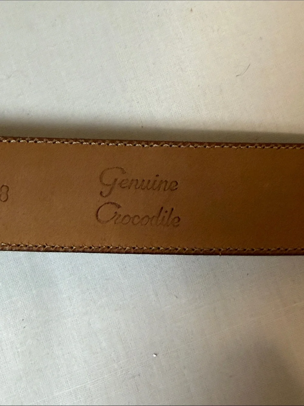 Vintage Genuine Crocodile Western Ranger Belt Size 38 Made in Spain Style M2804
